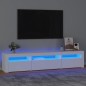 vidaXL Mueble de TV con luces LED blanco 195x35x40 cm vidaXL Mueble de TV con luces LED blanco 195x35x40 cm