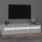 vidaXL Mueble de TV con luces LED blanco 195x35x40 cm vidaXL Mueble de TV con luces LED blanco 195x35x40 cm