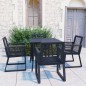 vidaXL Juego de comedor para jardín 5 piezas ratán PVC negro vidaXL Juego de comedor para jardín 5 piezas ratán PVC negro