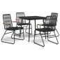 vidaXL Juego de comedor de jardín 5 piezas ratán PVC negro vidaXL Juego de comedor de jardín 5 piezas ratán PVC negro