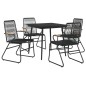 vidaXL Juego de comedor de jardín 5 piezas ratán PVC negro vidaXL Juego de comedor de jardín 5 piezas ratán PVC negro