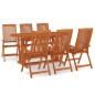vidaXL Juego de comedor para jardín 7 pzas madera maciza de eucalipto vidaXL Juego de comedor para jardín 7 pzas madera maciza de eucalipto