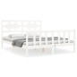 vidaXL Estructura de cama con cabecero madera maciza blanco 160x200 cm vidaXL Estructura de cama con cabecero madera maciza blanco 160x200 cm