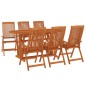 vidaXL Juego de comedor para jardín 7 pzas madera maciza de eucalipto vidaXL Juego de comedor para jardín 7 pzas madera maciza de eucalipto