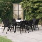 vidaXL Juego de comedor de jardín 9 piezas negro vidaXL Juego de comedor de jardín 9 piezas negro