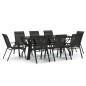 vidaXL Juego de comedor de jardín 9 piezas negro vidaXL Juego de comedor de jardín 9 piezas negro