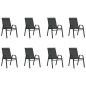 vidaXL Juego de comedor de jardín 9 piezas negro vidaXL Juego de comedor de jardín 9 piezas negro