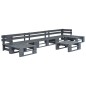 vidaXL Set de muebles de palets para jardín 6 piezas madera gris