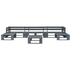 vidaXL Set de muebles de palets para jardín 6 piezas madera gris