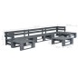 vidaXL Set de muebles de palets para jardín 6 piezas madera gris