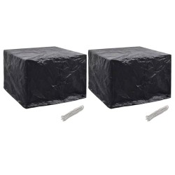 vidaXL Fundas de muebles de jardín 2 uds 8 ojales 122x112x98 cm