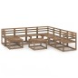 vidaXL Muebles de jardín 9 pzas cojines madera pino impregnada marrón vidaXL Muebles de jardín 9 pzas cojines madera pino impregnada marrón