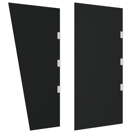 vidaXL Panel lateral puerta de carpa 2 piezas vidrio templado negro