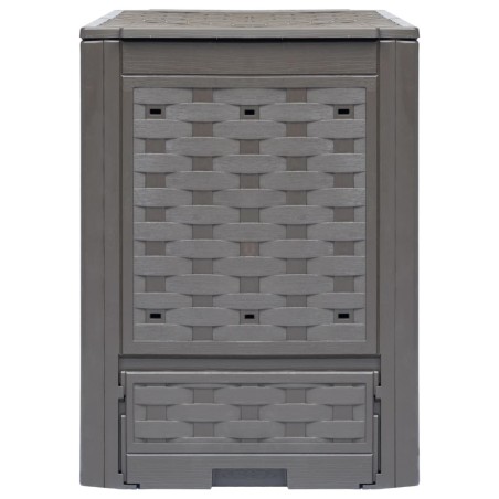 vidaXL Compostador de jardín 3 uds plástico ratán 60x60x83 cm 900 L