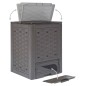 vidaXL Compostador de jardín 3 uds plástico ratán 60x60x83 cm 900 L vidaXL Compostador de jardín 3 uds plástico ratán 60x60x83 cm 900 L