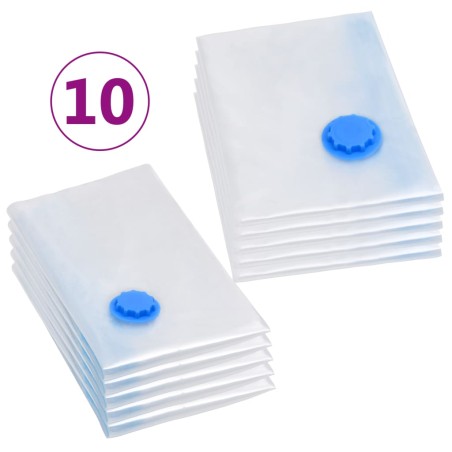 vidaXL Bolsas de almacenaje al vacío de ropa y viaje 2 tamaños 10 pzas