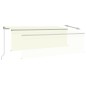 vidaXL Toldo manual retráctil con persiana y LEDs 4,5x3 m color crema vidaXL Toldo manual retráctil con persiana y LEDs 4,5x3 m color crema