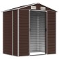vidaXL Cobertizo de jardín acero galvanizado marrón 191x130x198 cm vidaXL Cobertizo de jardín acero galvanizado marrón 191x130x198 cm