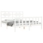 vidaXL Estructura de cama con cabecero madera maciza blanco 160x200 cm vidaXL Estructura de cama con cabecero madera maciza blanco 160x200 cm