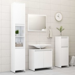 vidaXL Juego de muebles de baño 4 pzas madera ingeniería blanco brillo