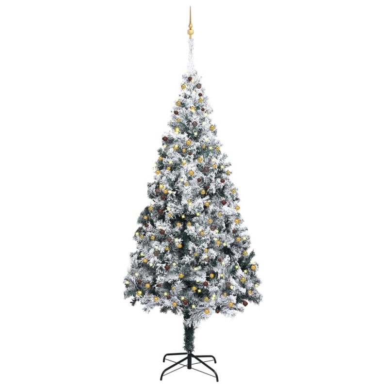 vidaXL Árbol de Navidad con luces LEDs, bolas y nieve verde 400 cm vidaXL Árbol de Navidad con luces LEDs, bolas y nieve verde 400 cm