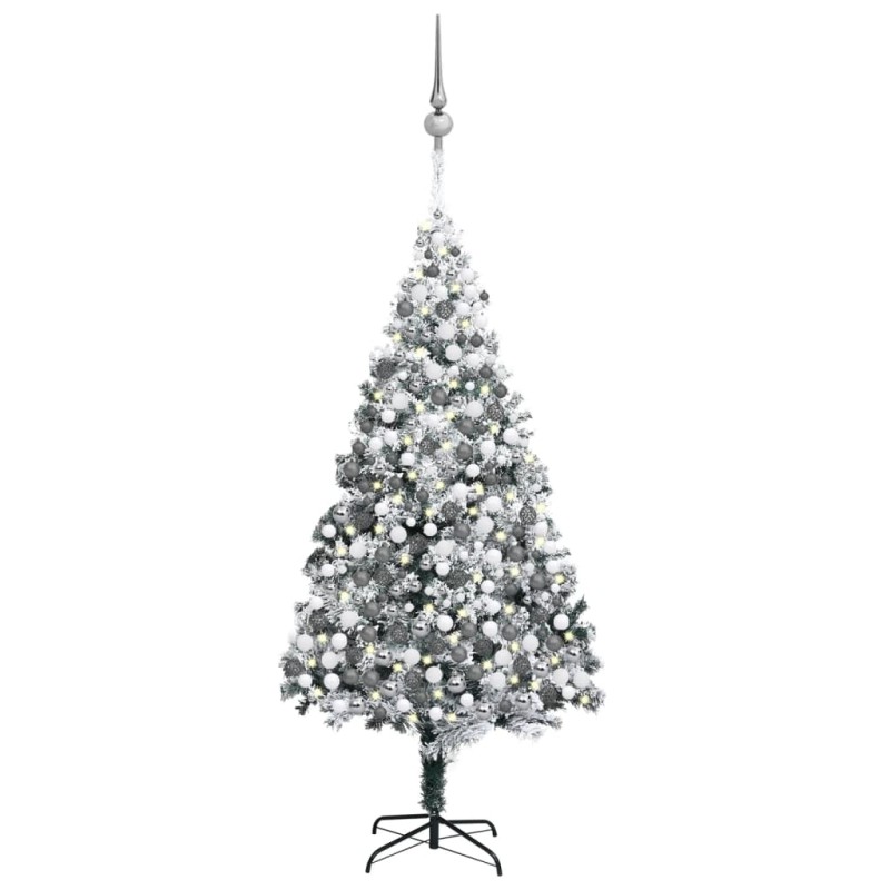 vidaXL Árbol de Navidad con luces LEDs, bolas y nieve verde 400 cm vidaXL Árbol de Navidad con luces LEDs, bolas y nieve verde 400 cm