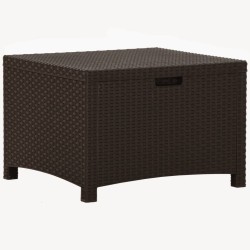 vidaXL Caja de almacenaje de jardín ratán PP marrón 60x54x41 cm