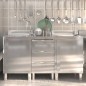 vidaXL Armarios de cocina comercial 3 unidades acero inoxidable vidaXL Armarios de cocina comercial 3 unidades acero inoxidable