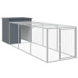 vidaXL Gallinero con corral acero galvanizado gris 110x405x110 cm