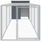vidaXL Gallinero con corral acero galvanizado gris 110x405x110 cm
