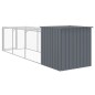 vidaXL Gallinero con corral acero galvanizado gris 110x405x110 cm