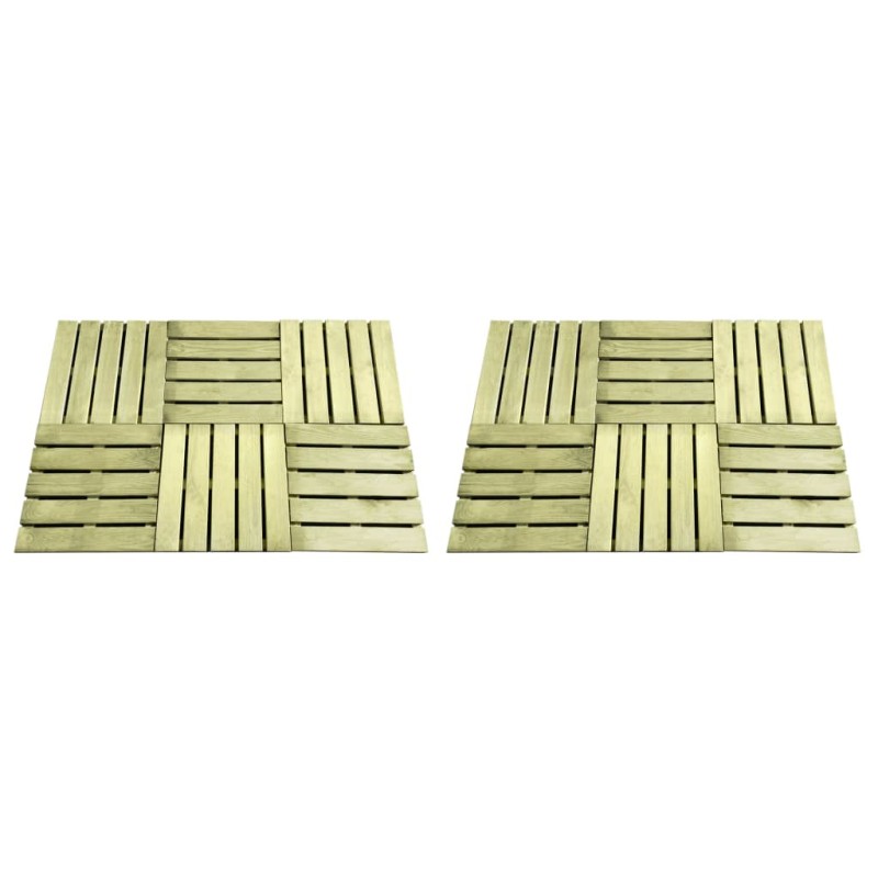 vidaXL Baldosas de porche 12 unidades madera verde 50x50 cm vidaXL Baldosas de porche 12 unidades madera verde 50x50 cm