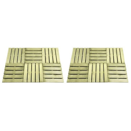 vidaXL Baldosas de porche 12 unidades madera verde 50x50 cm