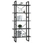 vidaXL Estantería de 5 niveles madera de ingeniería gris 80x30x175 cm vidaXL Estantería de 5 niveles madera de ingeniería gris 80x30x175 cm
