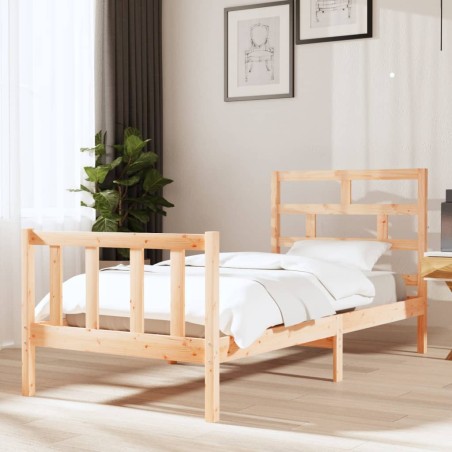 vidaXL Estructura de cama madera maciza de pino 90x190 cm