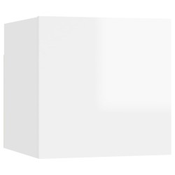 vidaXL Muebles de salón de pared blanco brillo 30,5x30x30 cm