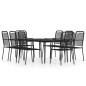 vidaXL Juego de comedor de jardín 9 piezas negro vidaXL Juego de comedor de jardín 9 piezas negro