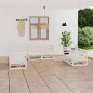 vidaXL Set de salón de jardín de 6 piezas blanco madera maciza de pino vidaXL Set de salón de jardín de 6 piezas blanco madera maciza de pino