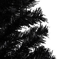 vidaXL Árbol de Navidad preiluminado con luces y bolas negro 240 cm