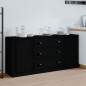 vidaXL Aparadores 3 piezas madera contrachapada negro