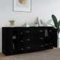 vidaXL Aparadores 3 piezas madera contrachapada negro