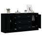 vidaXL Aparadores 3 piezas madera contrachapada negro