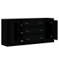 vidaXL Aparadores 3 piezas madera contrachapada negro