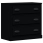 vidaXL Aparadores 3 piezas madera contrachapada negro