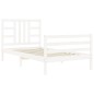 vidaXL Estructura de cama con cabecero madera maciza blanco 90x200 cm vidaXL Estructura de cama con cabecero madera maciza blanco 90x200 cm