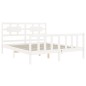 vidaXL Estructura de cama con cabecero madera maciza blanco 160x200 cm vidaXL Estructura de cama con cabecero madera maciza blanco 160x200 cm
