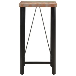 vidaXL Mesa alta de hierro y madera maciza reciclada 55x55x107 cm