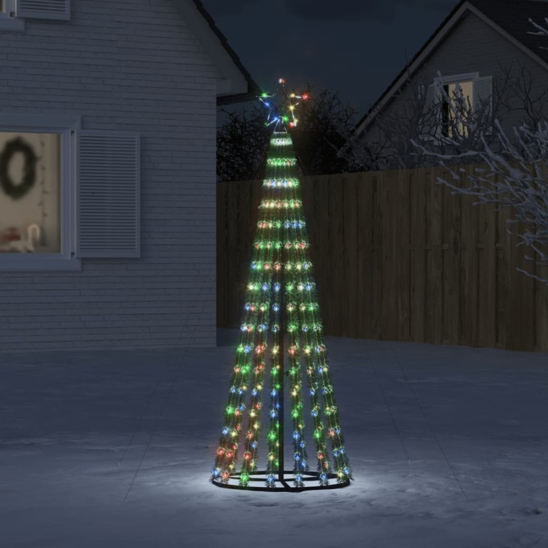 vidaXL Árbol de Navidad cono de luz 275 LEDs de colores 180 cm vidaXL Árbol de Navidad cono de luz 275 LEDs de colores 180 cm