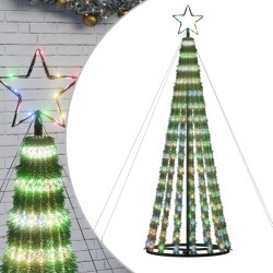 vidaXL Árbol de Navidad cono de luz 275 LEDs de colores 180 cm