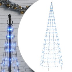vidaXL Árbol de Navidad en asta de bandera 550 LED azul 300 cm